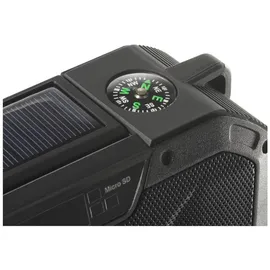 Renkforce RF-CR-300 Outdoorradio UKW, MW Notfallradio, Bluetooth®, SD wiederaufladbar, Solarpanel, Handkurbel, Schwarz