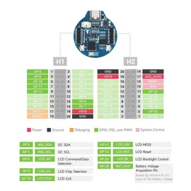 Sertronics WaveShare RP2040 MCU Board 1.28inch Round LCD with Accelerometer and Gyroscope Sensor