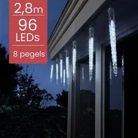 Lumineo LED Icicle Light Schneefallfunktion L.280cm 192L transparent/kalt weiß