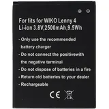 AccuCell Akku nur passend für den WIKO Lenny 4 Akku 3913, Lenny 4 Plus, Harry Li-Ion, 3,8 Volt 2500mAh, 9,5Wh, removable