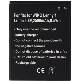 AccuCell Akku nur passend für den WIKO Lenny 4 Akku 3913, Lenny 4 Plus, Harry Li-Ion, 3,8 Volt 2500mAh, 9,5Wh, removable