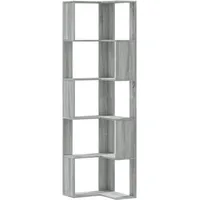 VidaXL Bücherregal 5 Böden Grau Sonoma 50x50x179 cm Holzwerkstoff