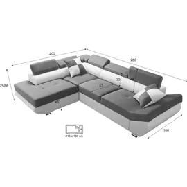 Sonstige Verlage Eckcouch Schwarz 2-Sitzer