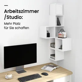Woltu Eckregal 48 x 120 x 48 cm Weiß