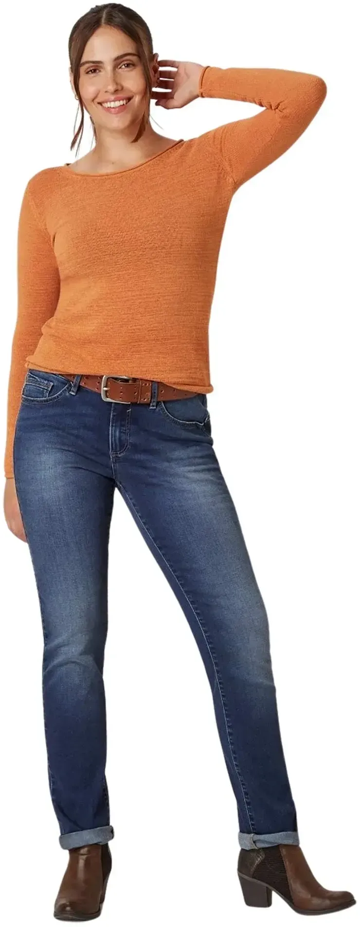 Paddocks Jeans Lia in Mittelblau mit Slim Fit-D44 / L30