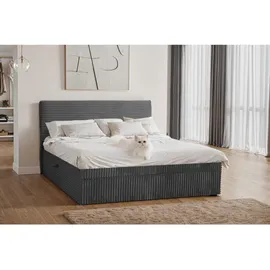 kaiser möbel Boxbett, Graphit, Textil, H2, Höhe ca. 20 cm 140x200 cm, Schlafzimmer, Betten, Boxspringbetten
