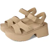 UGG Australia UGG für Damen. 1167475 New Heights senffarbene Ledersandalen (38), 5 bis 8 cm, Klettverschluss, Lässig