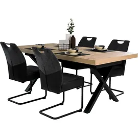 Mäusbacher TAVOLO PLUS 200 x 79,5 x 100 cm Asteiche Dekor/Schwarz