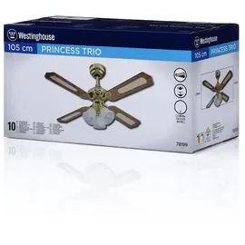 Westinghouse Princess Trio 105 cm Deckenventilator eiche/rattan/mahagoni mit Licht