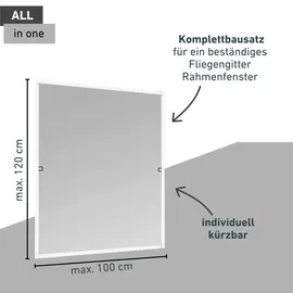 WINDHAGER Insektenschutz Plus Rahmen Fenster 100 x 120 cm Weiß