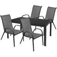 Mojawo Gartengarnitur Sitzgarnitur 5-teilig L125xB70cm Non-Wood Anthrazit