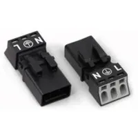 WAGO 890-213 Netz-Steckverbinder WINSTA MINI Stecker, gerade Gesamtpolzahl: 2 + PE 16 A Schwarz 1 St.