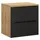 Badplaats Waschbeckenunterschrank Ocean 2 Schubladen 60 x 59 cm Schwarz Matt/Eiche