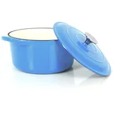 Echtwerk Gusseisen mit Deckel, Hellblau,
