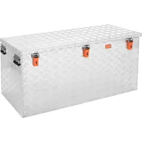 AluBox ABX-R410P Aluminium Riffelblech Pritschenbox Transportkiste Staukasten mit eingerückter Scharnierposition 410 Liter