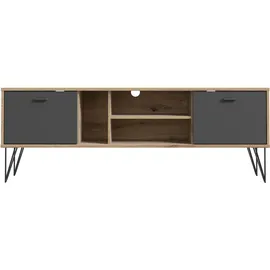 Forte "NeyleTV-Board, TV-Schrank", schwarz Artisan eiche, schwarz), B:163,1cm H:58cm T:41,5cm, Dekorfolie, Spanplatte, Sideboards, Lowboard, Breite ca. 163 cm