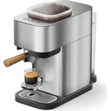 Philips BA500/00 Baristina Plus integriertem Mahlwerk, Espressomaschine Edelstahl/Eschenholz