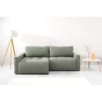 Ecksofa HOME AFFAIRE "Eibisch" Sofas Gr. B/H/T: 234cm x 90cm x 146cm, Struktur weich, Recamiere beidseitig montierbar, mit Bettfunktion und Bettkasten, grau L-Form mit Bettfunktion