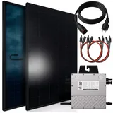 sunniva Balkonkraftwerk Full Black Bifacial 800 W inkl. Beny Wechselrichter + 2 x 460W Solarpanels