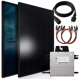 sunniva Balkonkraftwerk Full Black Bifacial 800 W inkl. Beny Wechselrichter + 2 x 460W Solarpanels