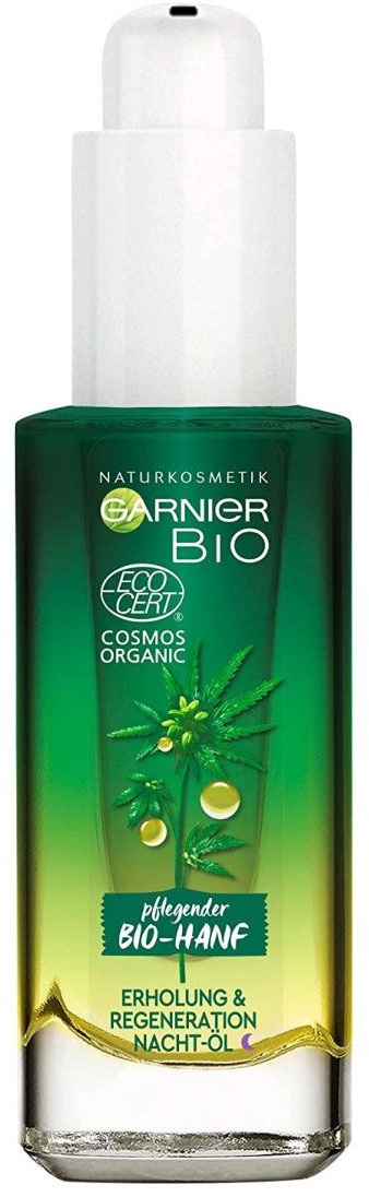 Garnier Bio-Hanf Erholung & Regeneration Nacht-Öl, Vegane Gesichtspflege 30 ml