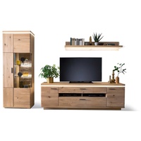 MCA Furniture Wohnwand Barcelona - Balkeneiche Bianco