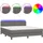 vidaXL Boxspringbett mit Matratze & LED Grau 180x200 cm Kunstleder