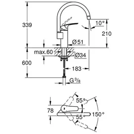 Grohe Eurosmart Einhand-Spültischbatterie chrom