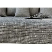 DeLife Ecksofa Clovis Weiss Hellgrau mit Armlehne Ottomane Rechts - Hellgrau/Grau