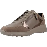 GEOX Damen D ALLENIEE B Sneaker, DK Taupe, 38