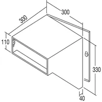 RENZ Durchwurfbriefkasten schräg, 300x330x300 mm, Mauerstärke 320mm, Stahl verzinkt