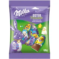 Milka Osterfreunde 1 x 120g I Osterschokolade Einzelpackung I Ostergeschenk Schokolade Vollmilch & Weiß I Süßigkeiten zu Ostern aus 100% Alpenmilch Schokolade