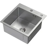 ML-Design Spülbecken Edelstahl 45x45 cm Silber Eckig 1 Becken Klein