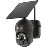 Ctronics 2K 3MP Überwachungskamera Aussen Akku 355°/95° Schwenkbar mit Solarpanel, Kabellos PTZ WLAN IP Kamera Outdoor, PIR und Radar Erkennung, Farbige Nachtsicht mit Spotlight, 2-Wege-Audio