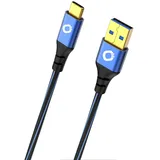 Oehlbach USB 3.2 Gen1 (USB 3.0 / USB 3.1 Gen1) USB-A Stecker, USB-C® Stecker 3.00 m Blau v