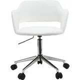 miliboo Design-Bürostuhl Kunstleder Weiß