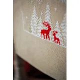 Vervaco Stickpackung Tischläufer Zählmusterpackung Kreuzstich Winter im Wald Stickläufer zum Selbersticken Stickset Weihnachten Kreativ Set für Erwachsene 29 x 102 cm Kreatives Geschenk