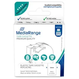 MediaRange MRDY91221, Weiß, Halb-permanent, Dymo LetraTAG LT-100H, LT-100T, 4 m, 1,2 cm 1 Stück(e)