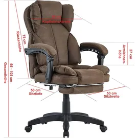 Trisens Bürostuhl mit gepolsterten 3-Punkt-Armlehnen Schreibtischstuhl mit Kopf- und Fußstütze ergonomischer mit einer verstellbaren Rückenlehne für gesündere Sitzpositionen
