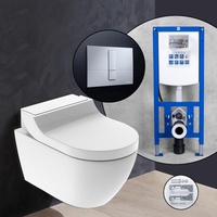 Geberit AquaClean Tuma Classic Komplett-SET Dusch-WC mit neeos Vorwandelement,, 146090111+16782CM#SET,