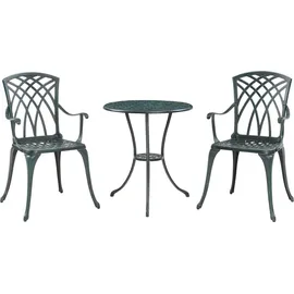casa.pro Bistro-Set Vena 3-tlg. Dunkelgrau/Grün