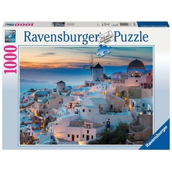 Ravensburger Puzzle Abend über Santorini. Puzzle 1000 Teile, 1000 Puzzleteile