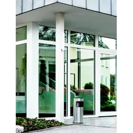 Durable Papierkorb EDELSTAHL mit Ascher metallic silber