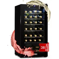 Klarstein Weinkühlschrank Shiraz 28 Uno, für 28 Standardflaschen á 0,75l,Wein Flaschenkühlschrank Weintemperierschrank Weinschrank Kühlschrank schwarz