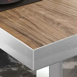 GGM Möbel BM | Bistro Loungetisch | B:T:H 70 x 70 x 41 cm | Sheesham / Edelstahl
