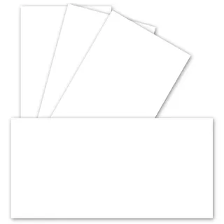 400 Stück Einzelkarten DIN Lang Matt - Hochweiß -PREMIUM QUALITÄT - 99 x 210 mm - 250 Gramm pro m2 - sehr formstabil - für Drucker geeignet Ideal für Grußkarten und Einladungen - GUSTAV NEUSER