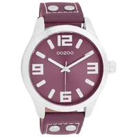 Oozoo Basic Line Uhr C11552, lila Lederband, 46 mm
