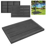 UISEBRT Bodenelement für Solardusche, Anti Rutsch, 105 x 63 x 5,5 cm, Outdoor Bodenplatte aus WPC für Gartendusche Poolleiter Pooldusche, Anthrazit