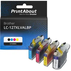 Druckerpatrone kompatibel mit Brother LC-127XLVALBP - 4 Farben - Hoher Kapazität - Multipack