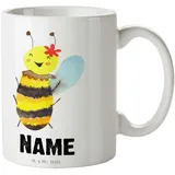 Mr. & Mrs. Panda Personalisierte Tasse Biene Happy - Personalisierte Geschenke, Namen, Hummel, Drucken, Tasse mit Namen, Wespe, Personalisieren, Name